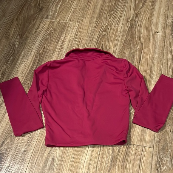 Babaton Raspberry Pink Notched Collar Crop Top - Picture 5 of 5